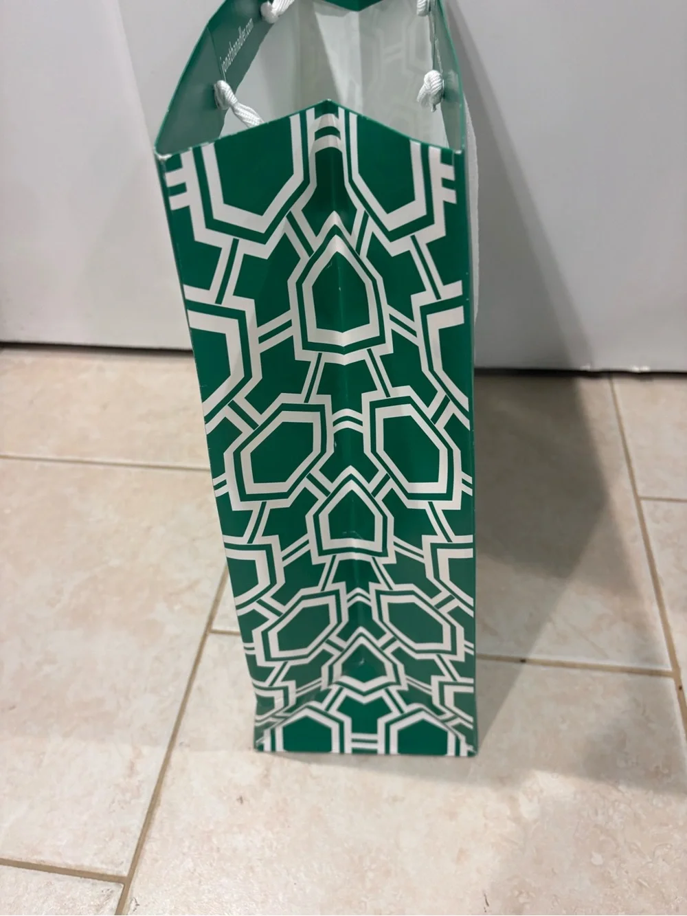 Jonathan Adler Emerald Green Gift Bag with White Logo